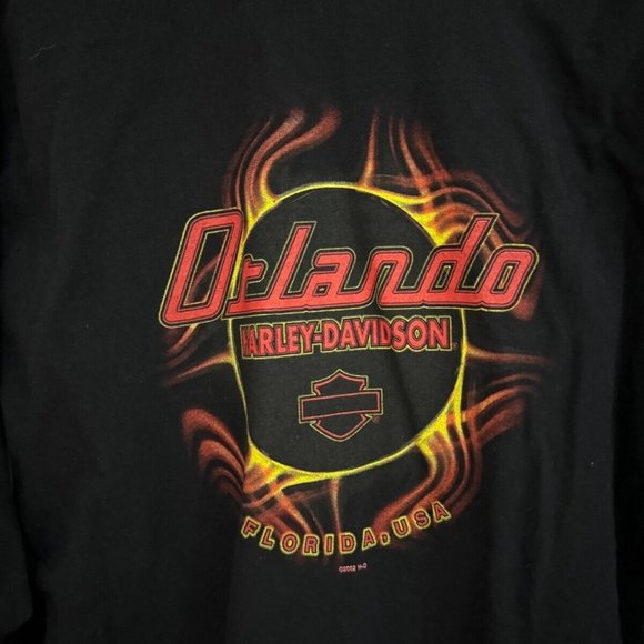 Vintage Harley Davidson  Motorcycle Orlando Florida USA Long Sleeve Shirt Size M - Picture 4 of 6